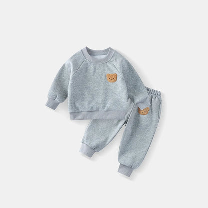 Spring Round Neck Long Sleeve Sweater Hoodie Set