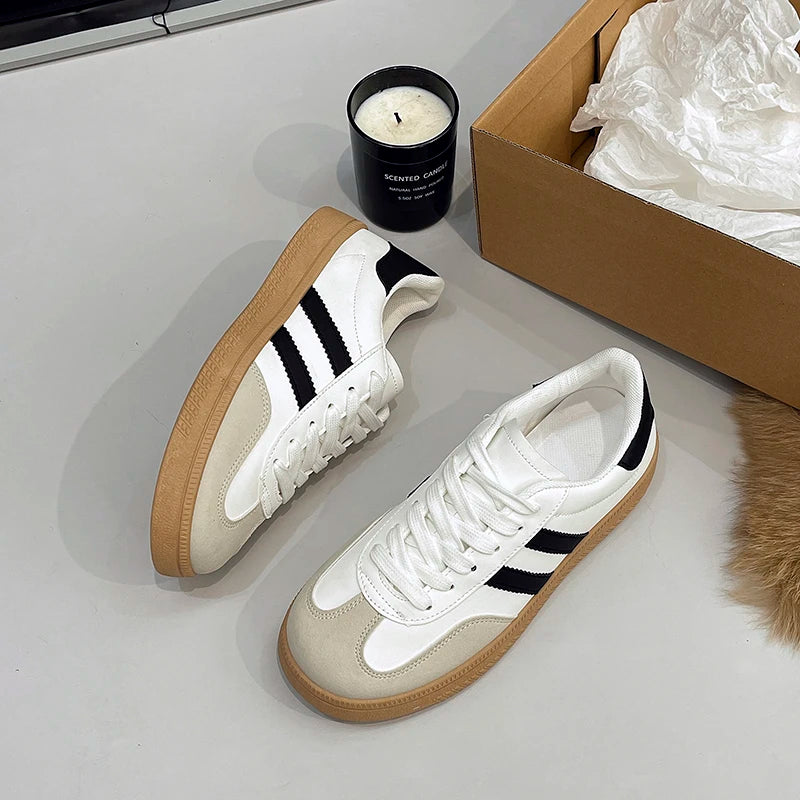 Casual Lace Up Flats Tennis  Walking Sneakers