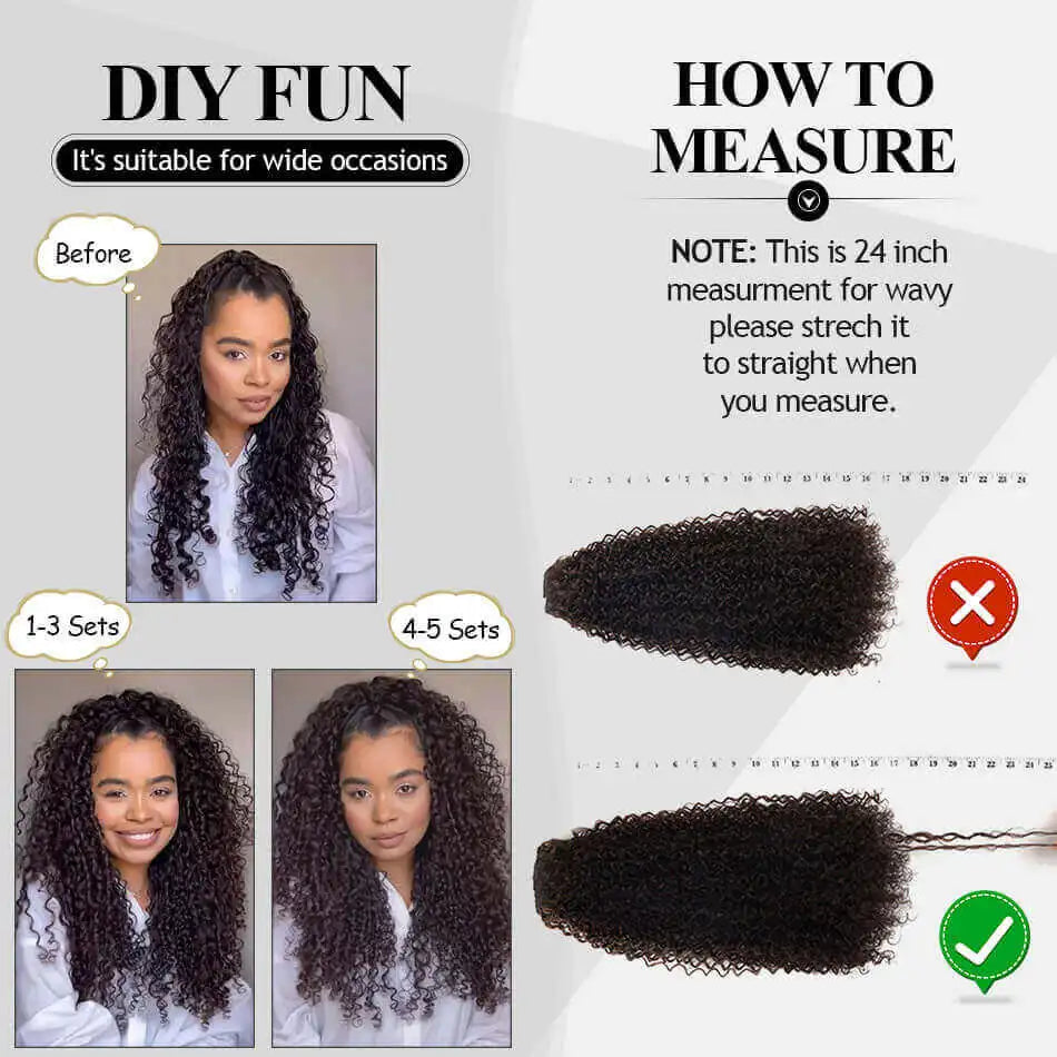 26inch Synthetic Jerry Curly Clip In Hair Extension