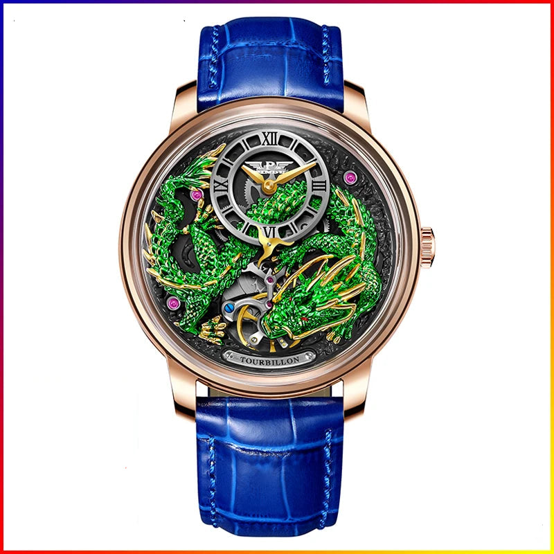 Golden Dragon Dial Mechanical Sapphire Waterproof Automatic Mechanical Watch