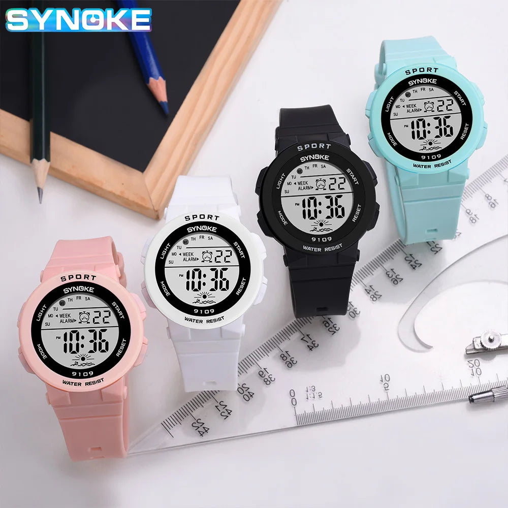 50M Waterproof Silicone Student Digital Watches