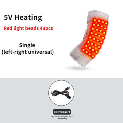 USB 660nm Red Light Electric Heating Elbow Wrap Massager