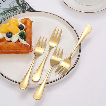 6pcs Stainless steel cutlery fruit forks dessert forks