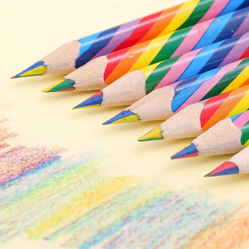 4 Color Concentric Rainbow Pencil Wooden Bulk Rainbow Pencil