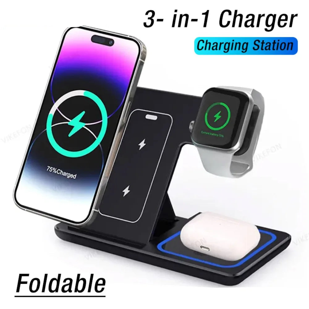 Foldable Phone Wireless Charger Station For iPhone