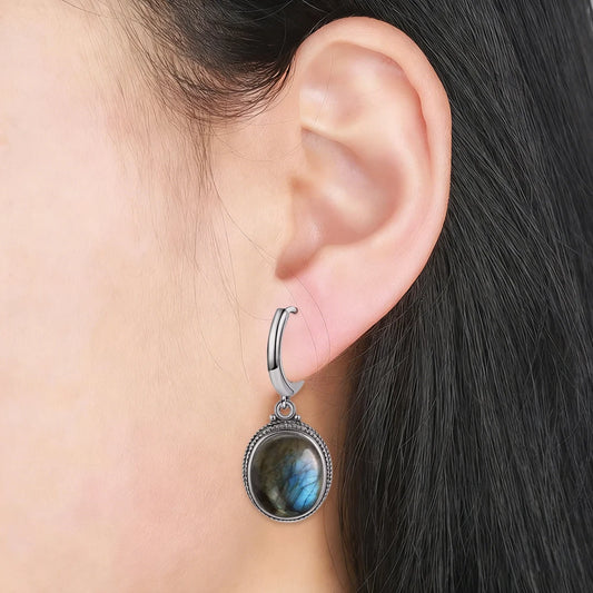 925 Sterling Silver Natural Labradorite Earrings