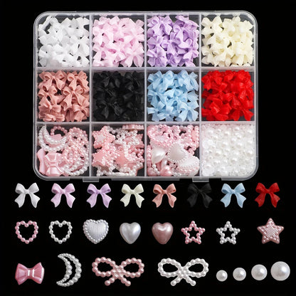 500PCS 3D Nail Art Decoration Kit with Resin Bows