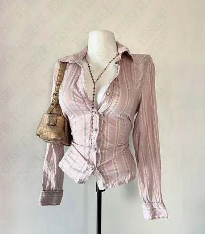 Pleated Tees Sexy Girl Slim Fit Tees Shirt