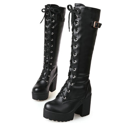 Sexy Knight Round Toe Knee High Boots