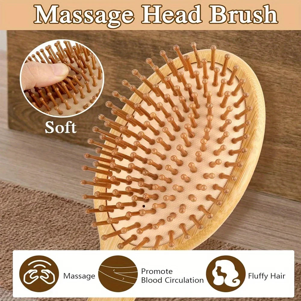 Solid Wood Bamboo hair Brush