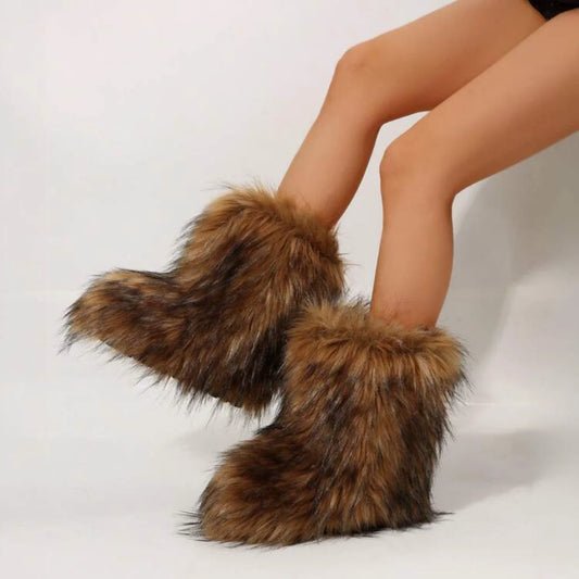 Faux Fur Boots Fluffy Snow Boots