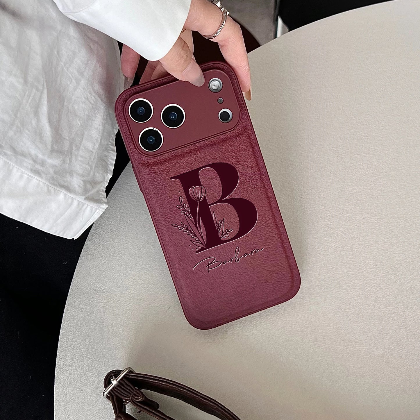 Initial Custom Big Letter with Flowers iPhone Case