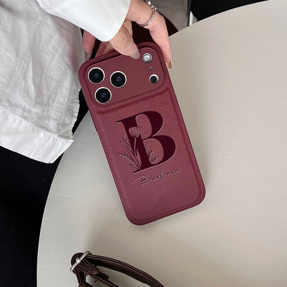 Initial Custom Big Letter with Flowers iPhone Case