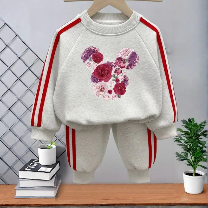 Casual Tracksuits O Neck Hoodies and Long Stripe Trousers Sets