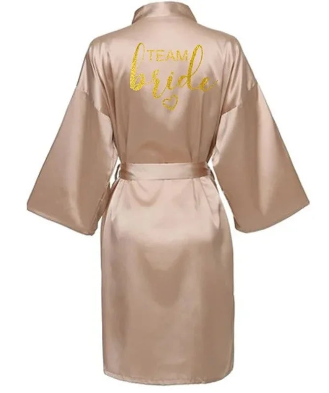 Bride Robe Kimono Satin Pajamas Bridesmaid Bathrobe