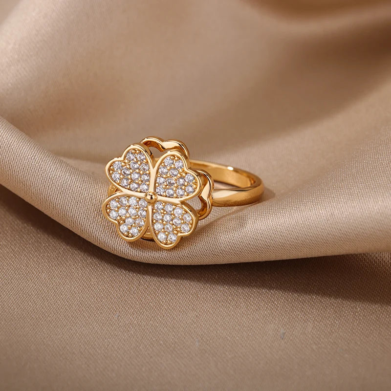 DANA Zircon Four Leaf Clover Rings