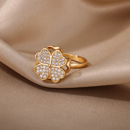 DANA Zircon Four Leaf Clover Rings