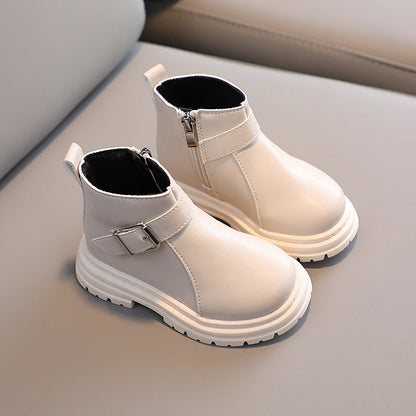 Winter Buckle Fluffy Platform Toddler Short Boot