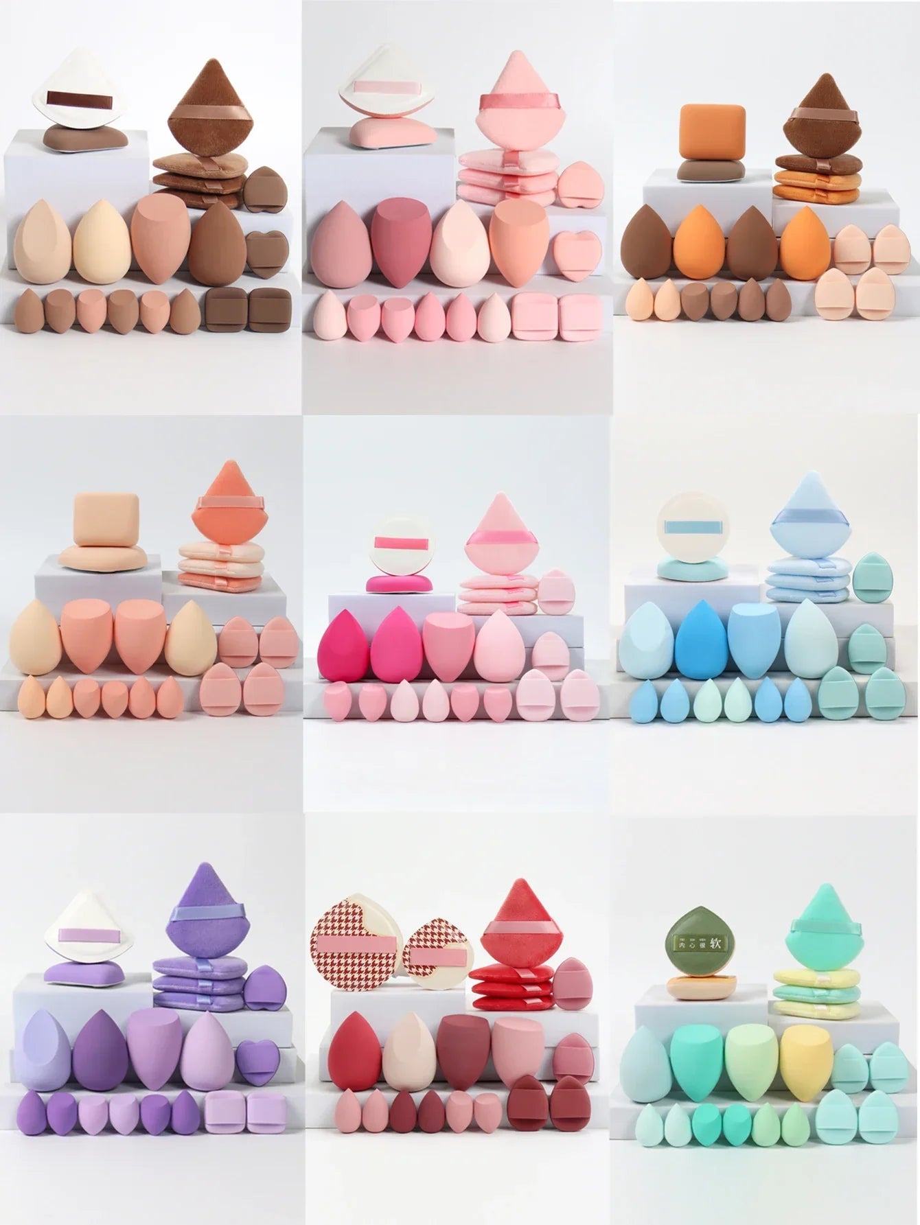 20 Pcs Pink Makeup Sponge and Makeup Puff Set