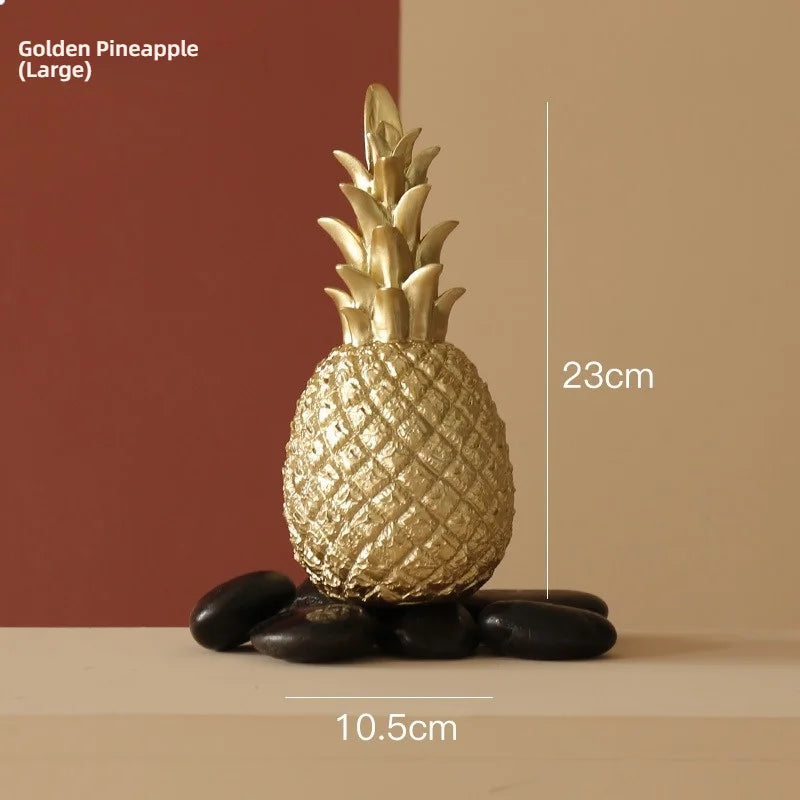 Nordic Gold Pineapple Sculpture Decoration