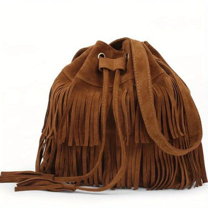 Soft Velvet Frosted Tassel Bag
