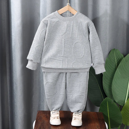 Spring Round Neck Long Sleeve Sweater Hoodie Set