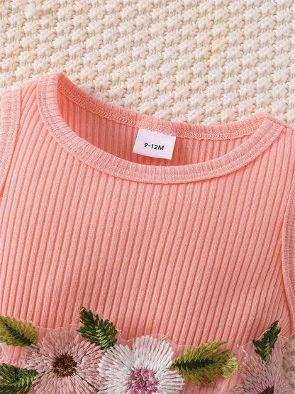 Newborn Baby Girls Flower Mesh Dress