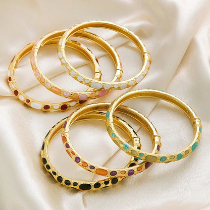 Enamel Dropped Glaze Flower Texture Bracelet