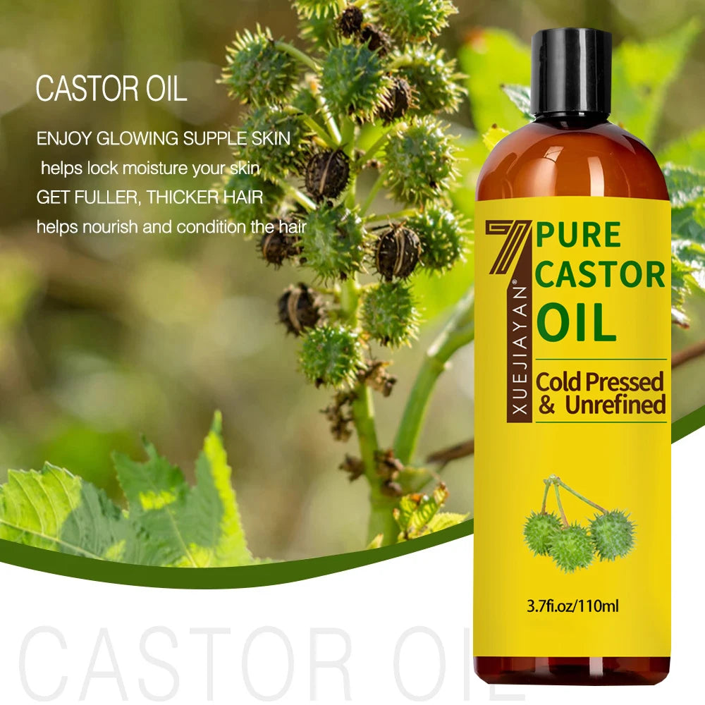 100% Pure Castor Oil For Eyelashes Hair Growth Eyebrows