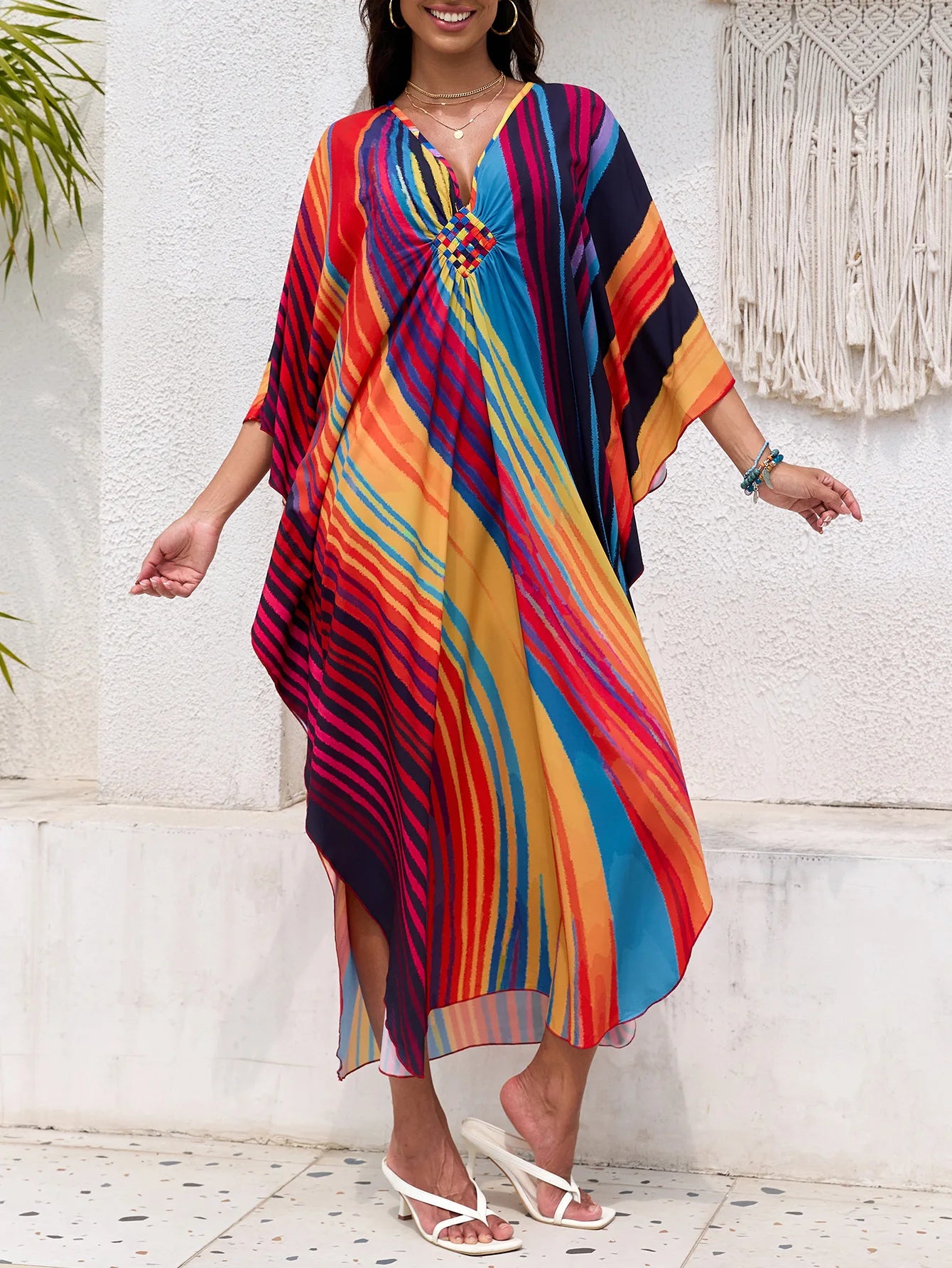 Stylish Caftans Plus Size Beach Cover Up Swimsuit Dresses