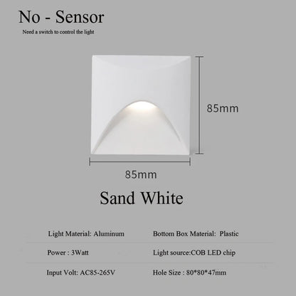 Outdoor Lighting Recessed Wall Lamp Waterproof