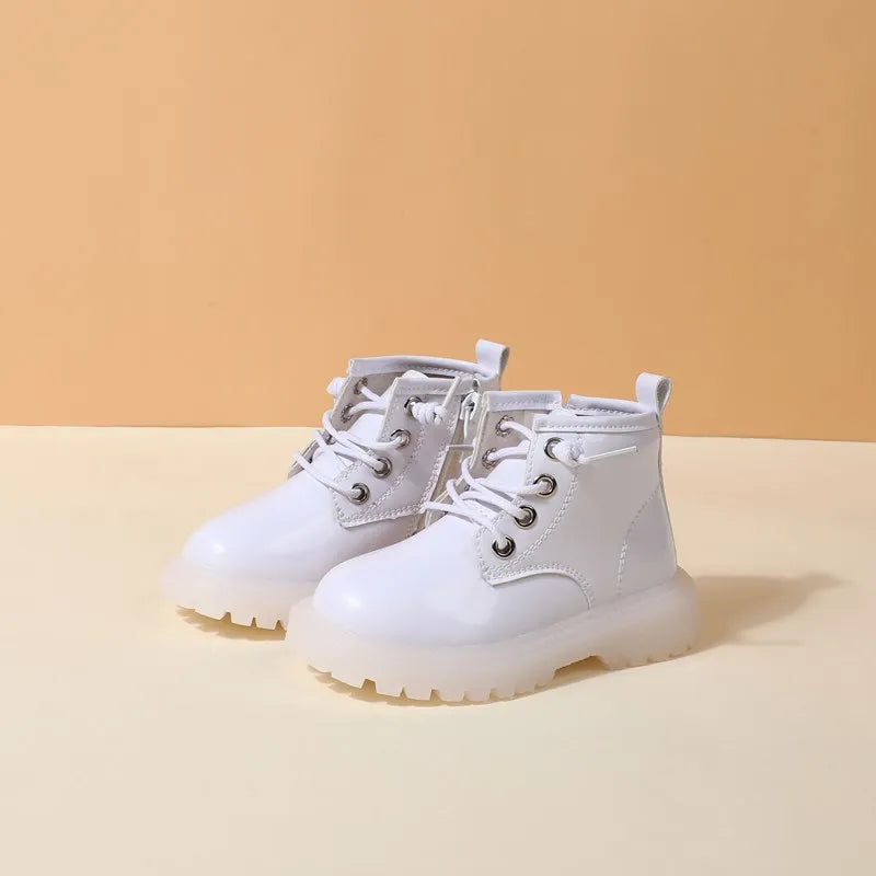 Baby Leather Waterproof Rubber Toddler Boots