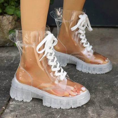 Winter Transparent Short  Sexy Non-slip Boots