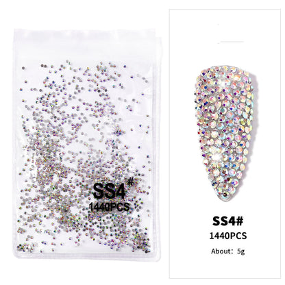 12Gird 3D Glass AB Crystal Nail Art Rhinestones Kit