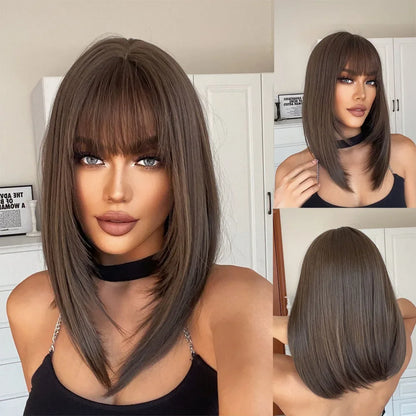Straight Black Bob Synthetic Wig