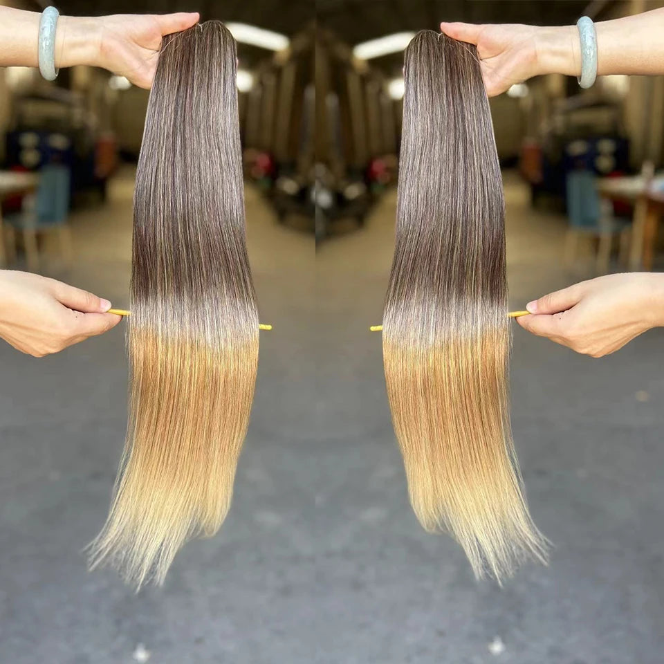 Bone Straight Hair Extensions Brown Color