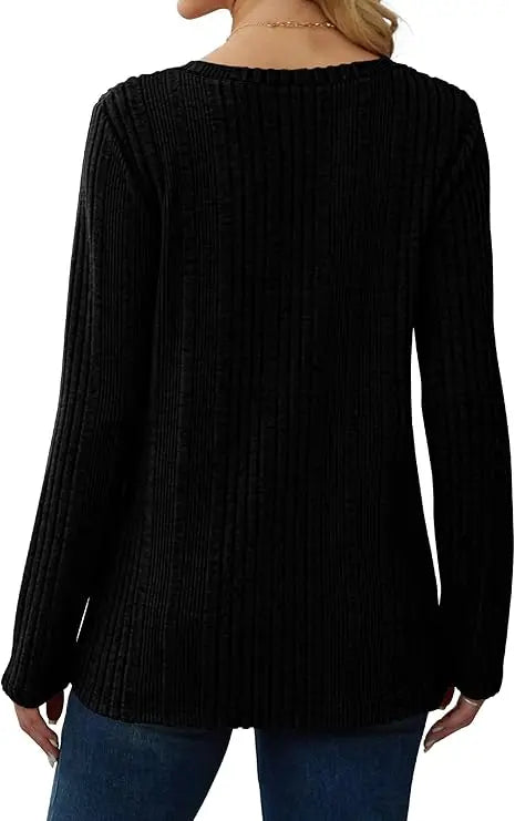 V-neck versatile top long sleeve Sweater