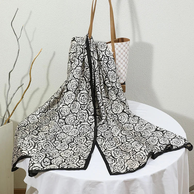 180*90cm Luxury Classic Sun Protection Silk Scarves Silk Shawl