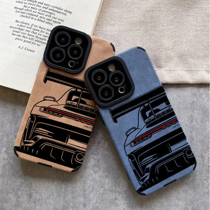 Cool Sports Car Phone Case For iPhone 18 Pro Max Faux Leather Cover