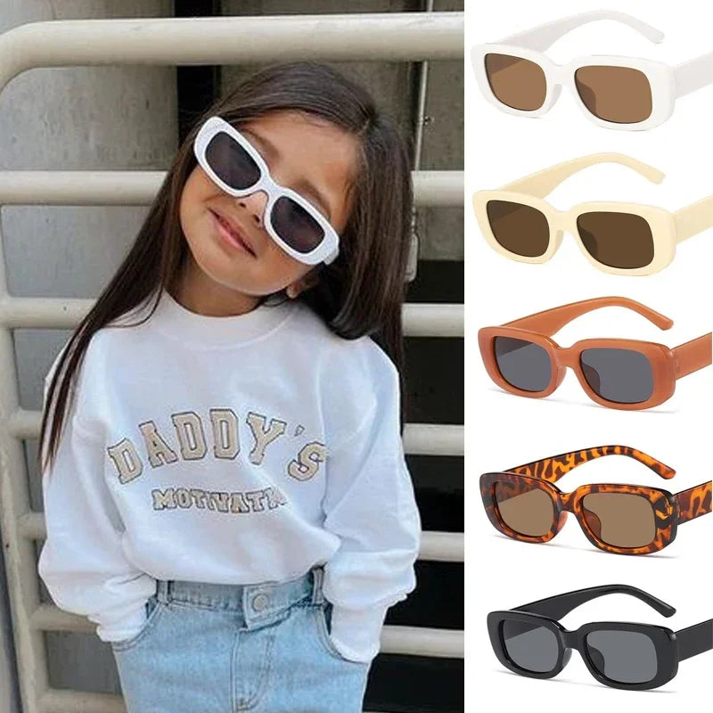 Cute Vintage Frosted Rectangle Sunglasses