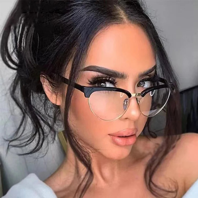 Metal Cat Eye Reading Glasses Anti-blue Light High-definition Protective Lens Reading Glasses