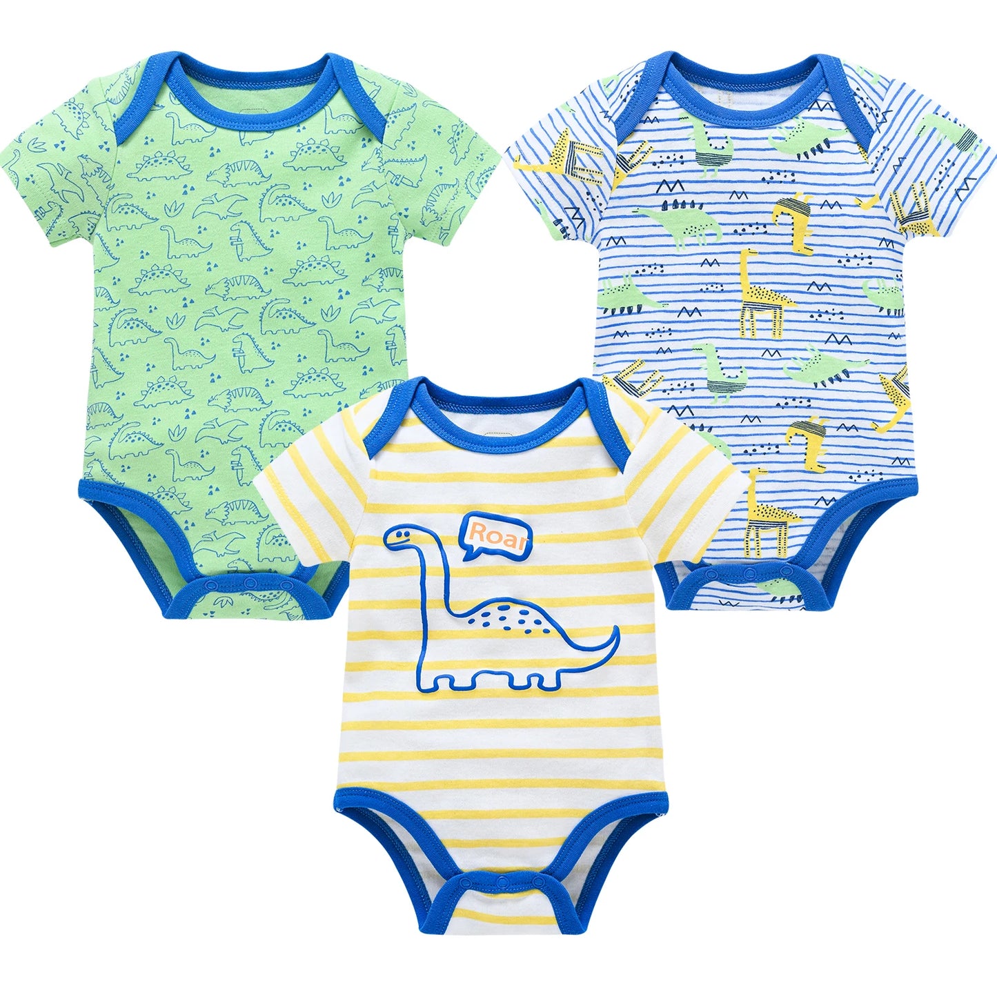 3/6 pcs Baby Girls Cotton Short Sleeve Toddler