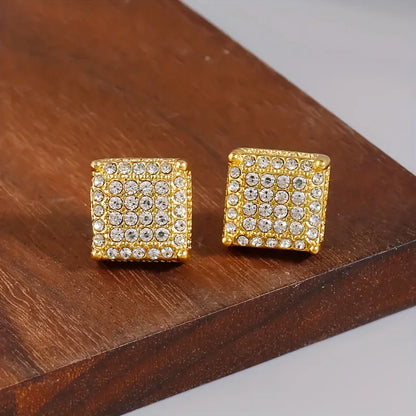 Square Classic Zircon Ear Studs Earrings