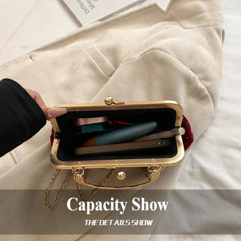 Luxury Clutch Small Clip Chain Crossbody Bag