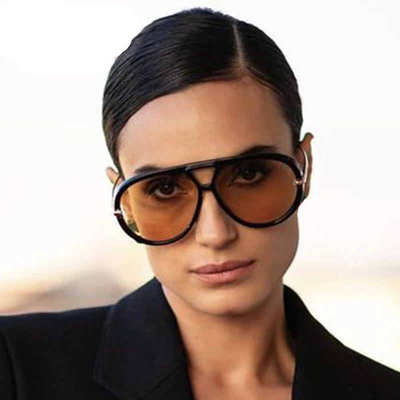 Oversized Oval Punk Pilot Sunglasses