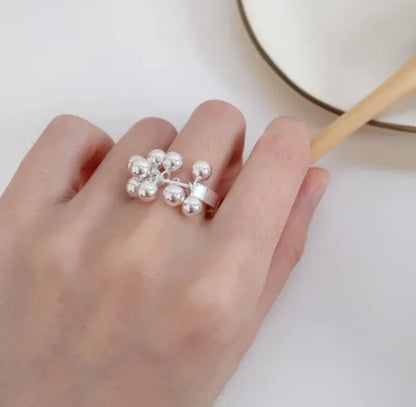 خواتم فضية بسيطة مجوفة هندسية