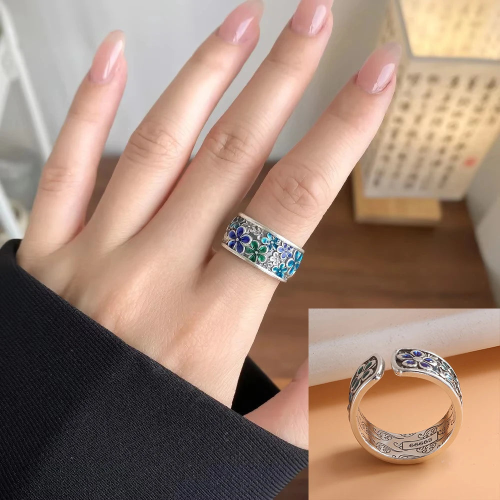 925 Sterling Silver Geometry Crystal Ring