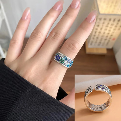 925 Sterling Silver Geometry Crystal Ring