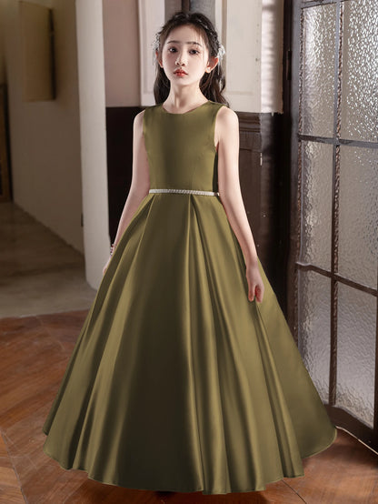 Black Long Dress For Teenage Big Bow Bridesmaid Dress