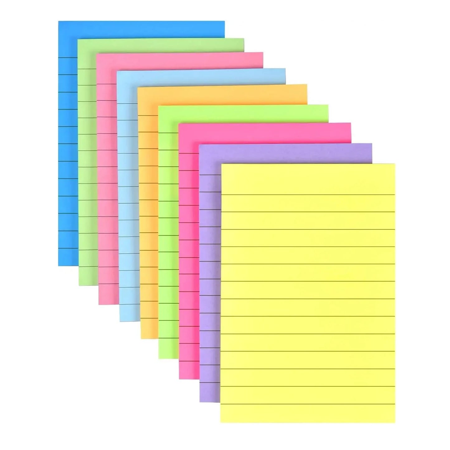 Large Lined Fluorescent Sticky Notes  Memo Pads